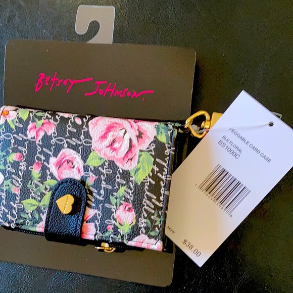 Betsey Johnson Handbags - Betsey Johnson card case In black floral NWT